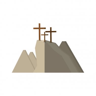 Golgota hill üç gölge haçlar