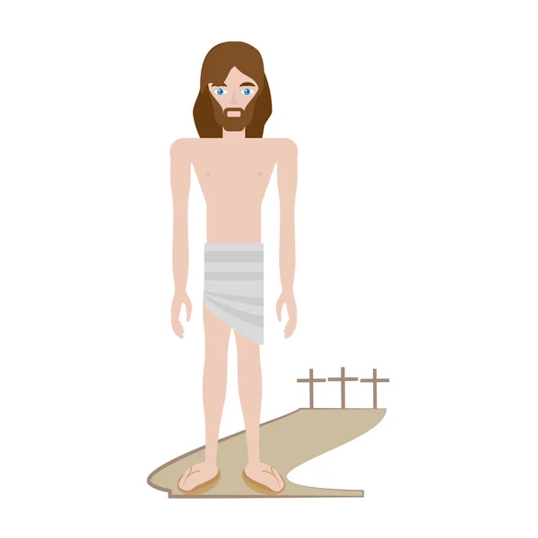 Jésus Christ déshabillé robes - via crucis — Image vectorielle