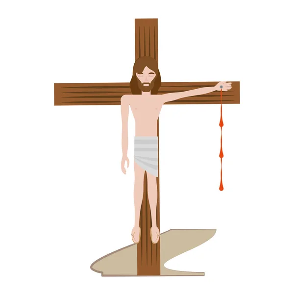 Jesus Christus nagelte das Kreuz - via crucis — Stockvektor