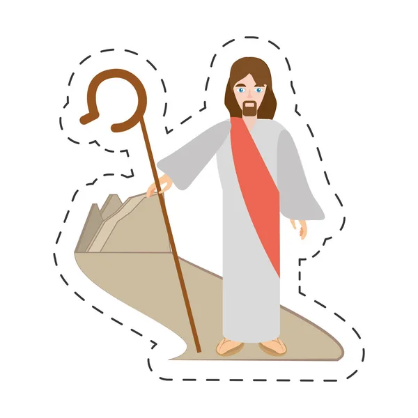 Dessin animé Jésus-Christ ressuscite - via crucis — Image vectorielle