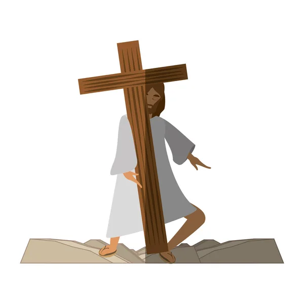 Ο Ιησούς Χριστός Παναγία - Γνωρίστε via crucis σκιά — Διανυσματικό Αρχείο