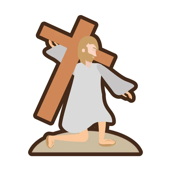 Jesucristo cae en primera línea de tiempo — Vector de stock