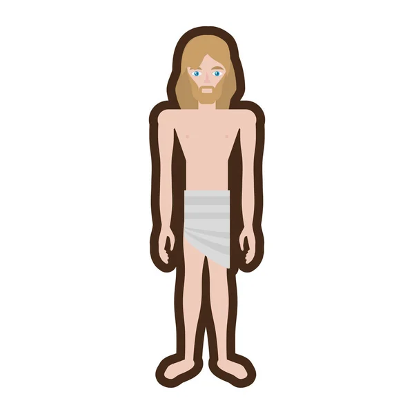 Jesus christ déshabillé robes ligne — Image vectorielle