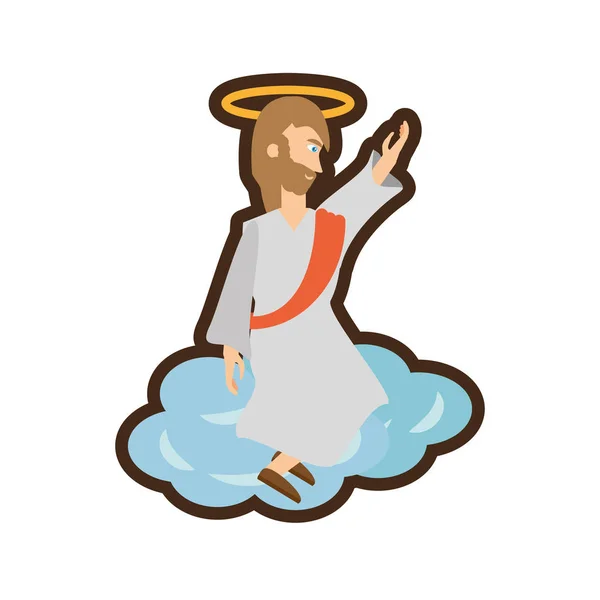 Jésus Christ ascension prier ligne — Image vectorielle