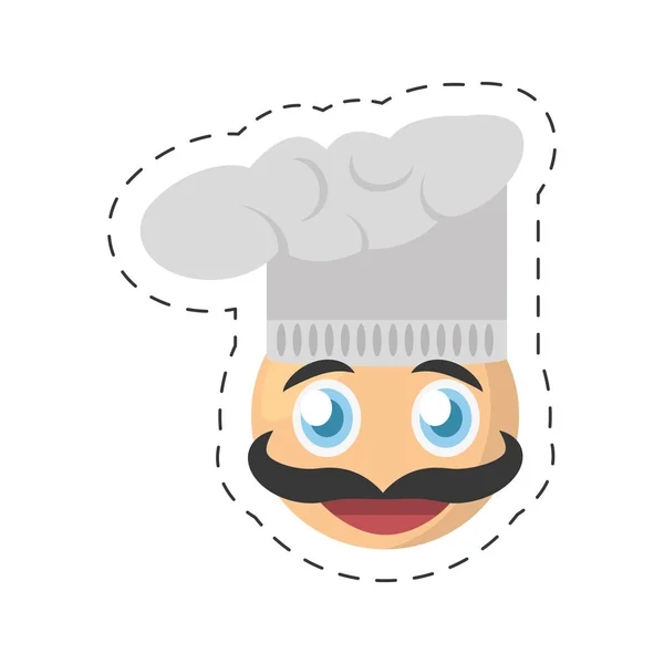 Emoticon chef immagine comica — Vettoriale Stock