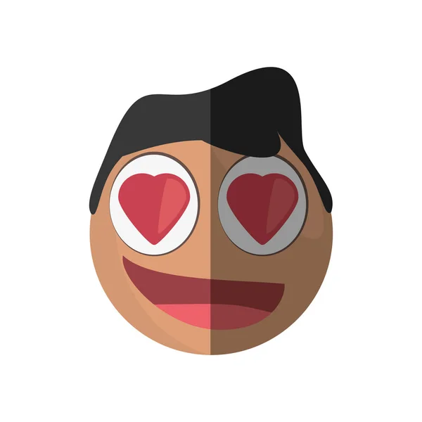 Amor emoticono diseño de dibujos animados — Vector de stock