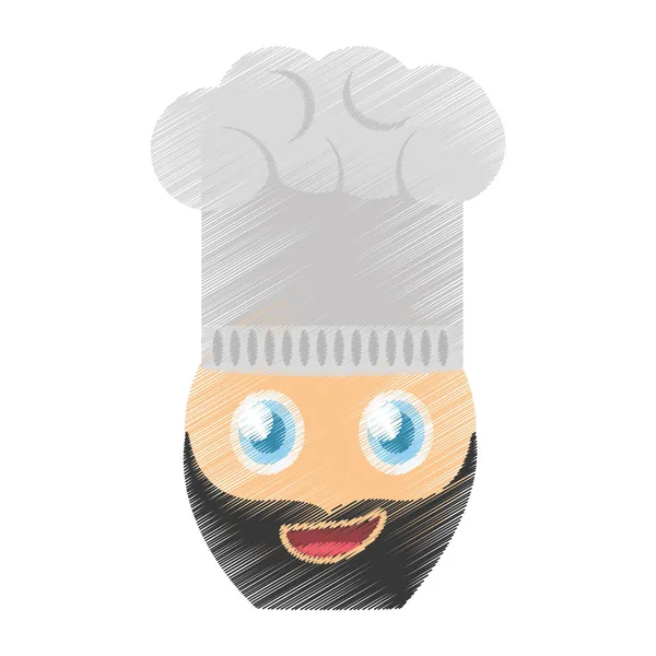 Desenho imagem emoticon chef — Vetor de Stock