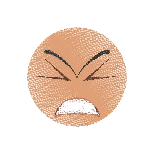 Drawing angry winking emoticon image — Stock Vector