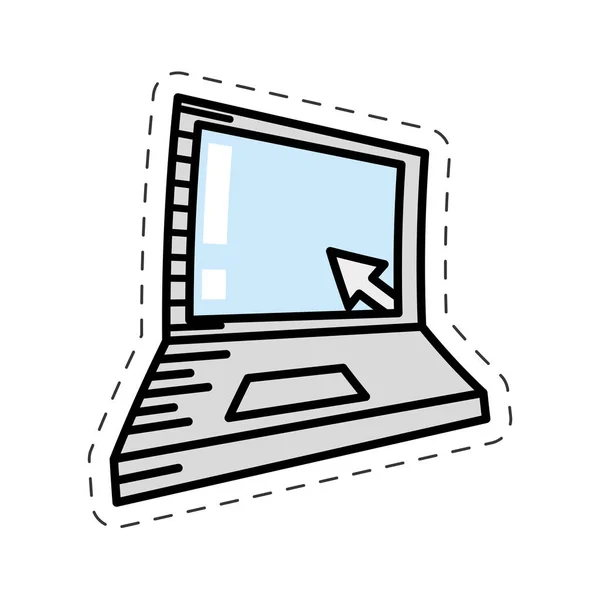 Cartoon-Laptop-Technologie Gerät Bild — Stockvektor