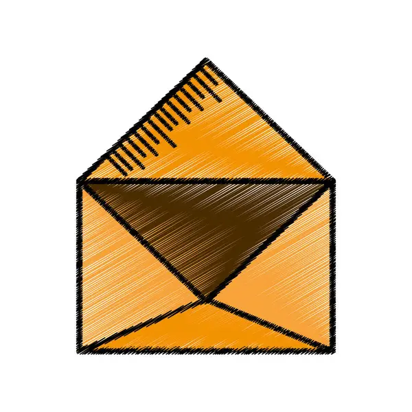 Mensaje sobre de correo electrónico boceto — Vector de stock