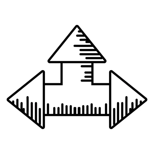 Flèches direction système contour — Image vectorielle