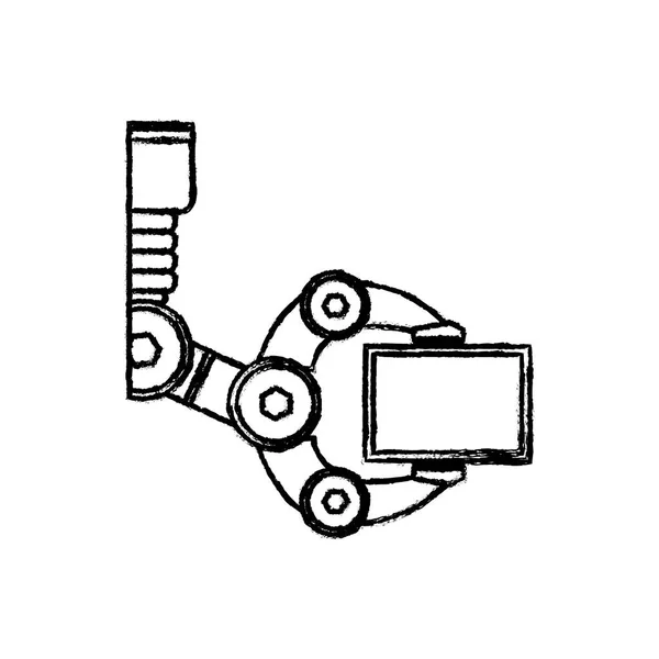 Tecnologia de braço robótico — Vetor de Stock