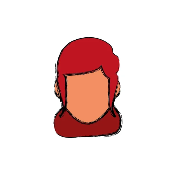 Mujer cabeza sin rostro — Vector de stock