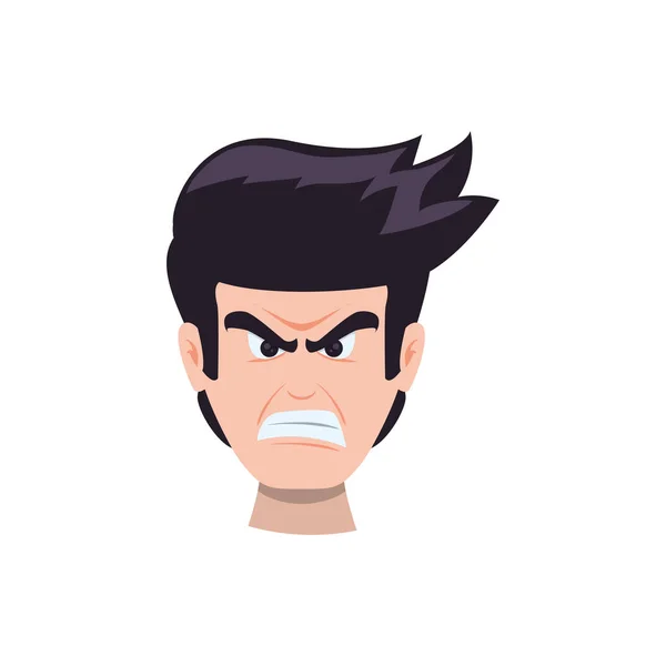 रागावलेला कार्टून चेहरा — स्टॉक व्हेक्टर