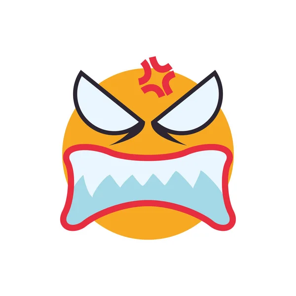 Angry cartoon face — Stock Vector