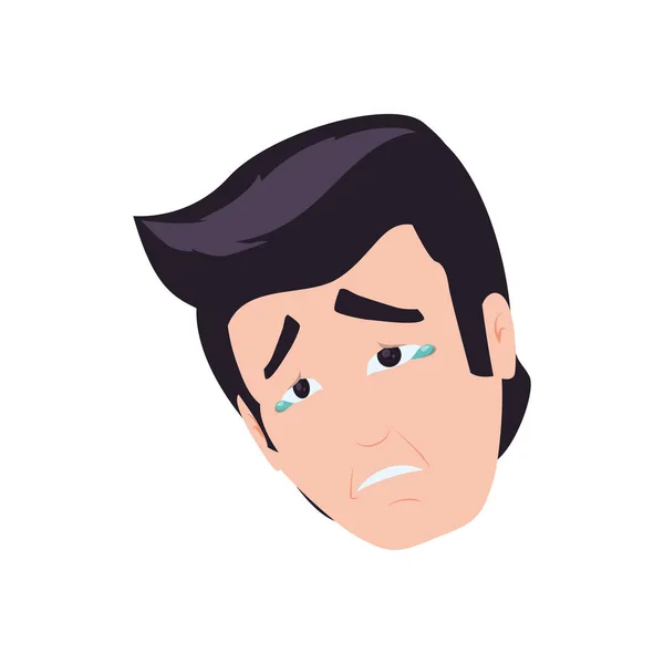 Triste visage de dessin animé — Image vectorielle