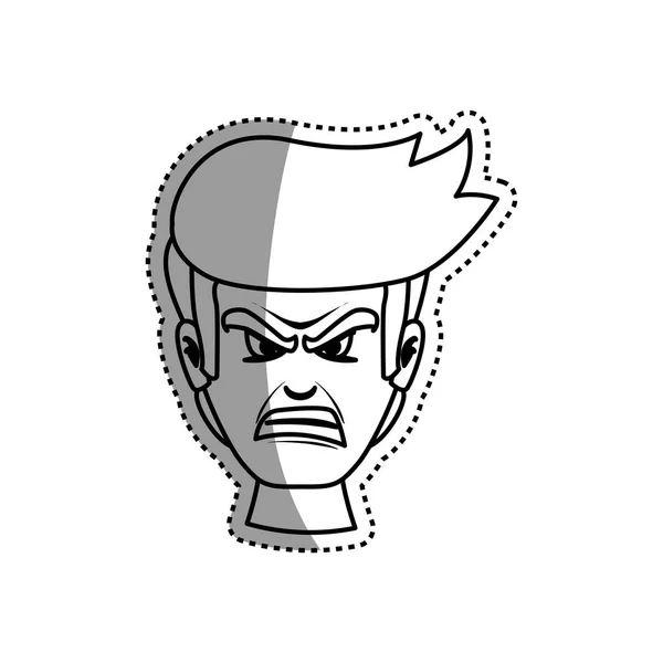 Kızgın karikatür face — Stok Vektör