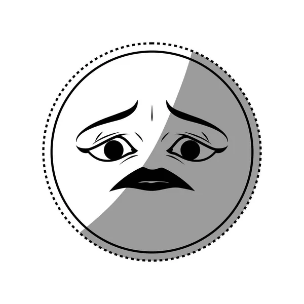Betrokken cartoon gezicht — Stockvector