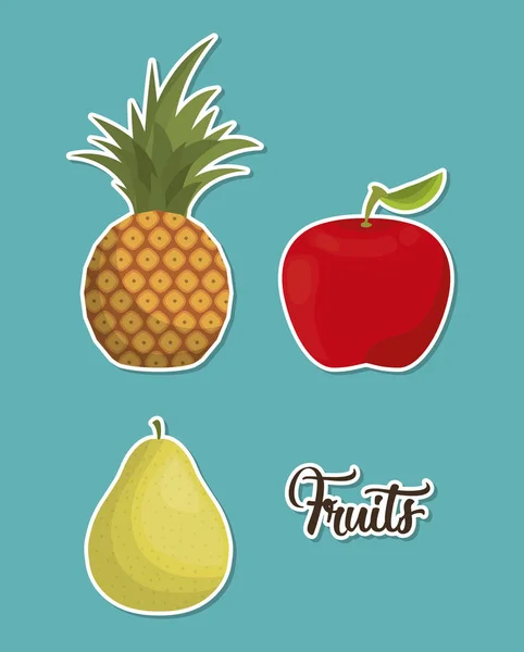 Gesundes Obstdesign — Stockvektor