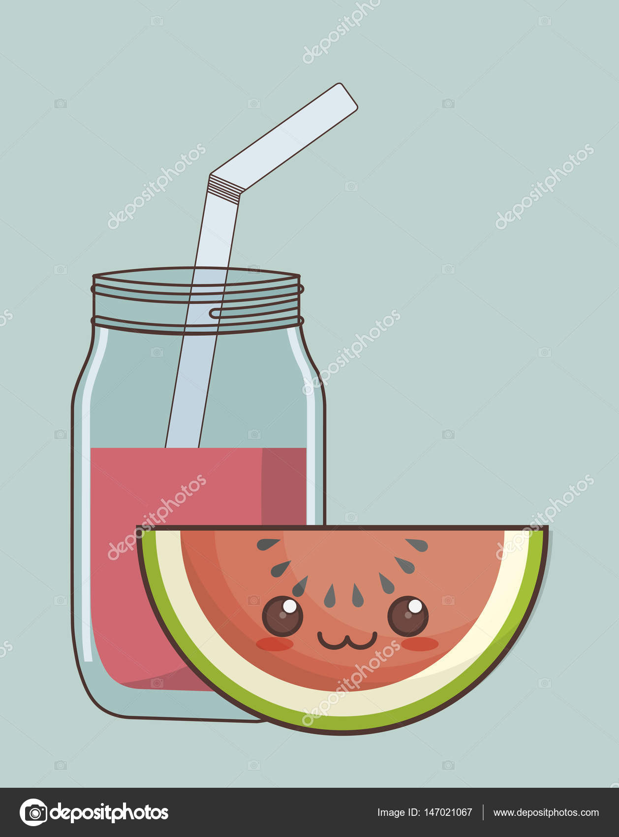 Resultado de imagen para jugo de sandia kawaii