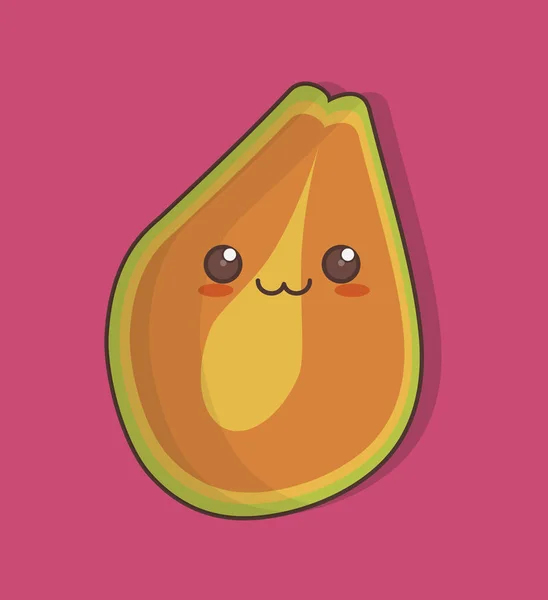 Icône de fruit kawaii — Image vectorielle