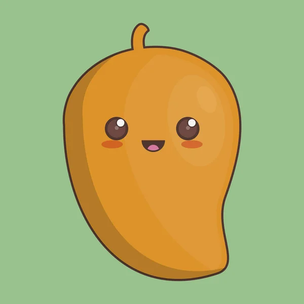 Icono de la fruta kawaii — Vector de stock