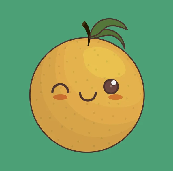 Kawaii fruit icon — Stock Vector