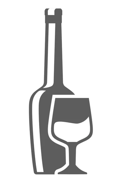 Icono de botella de vino — Vector de stock