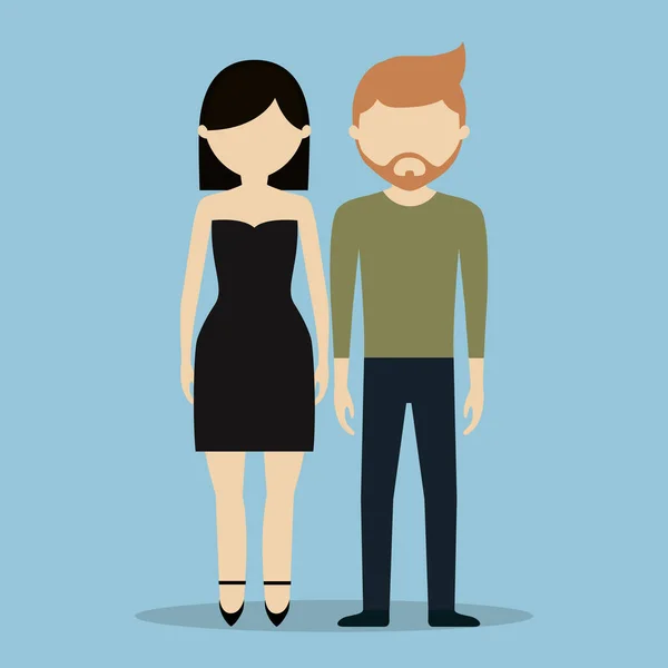 Young couple icon — Stock Vector