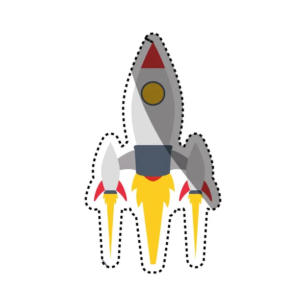 Cohete espacial aislado — Vector de stock