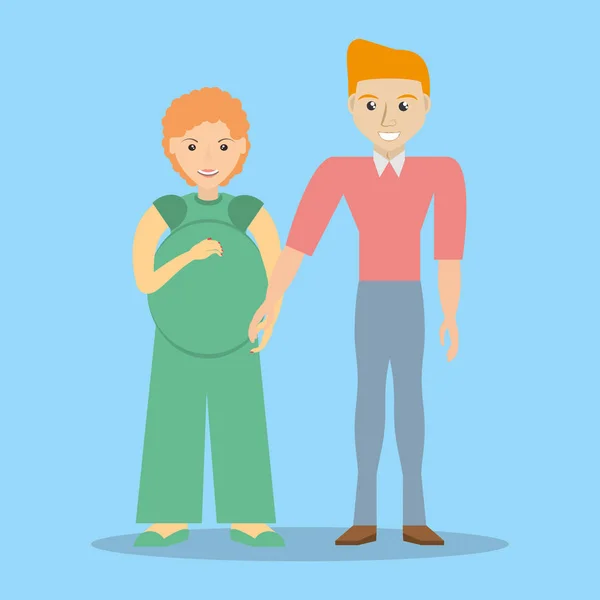 Jeune couple grossesse heureux — Image vectorielle