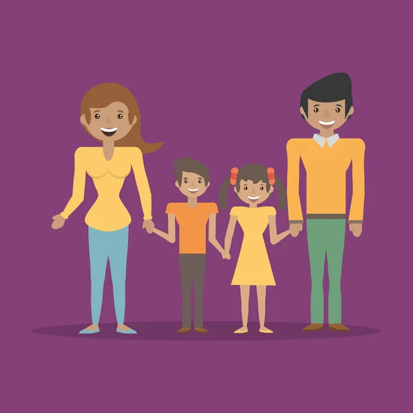 Padres de familia niños felices juntos — Vector de stock