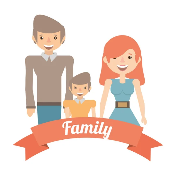 Familie Vater und Mutter Sohn Lifestyle-Image — Stockvektor