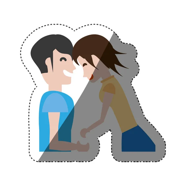Couple riant ensemble ombre — Image vectorielle