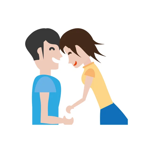 Couple romantique rire image — Image vectorielle