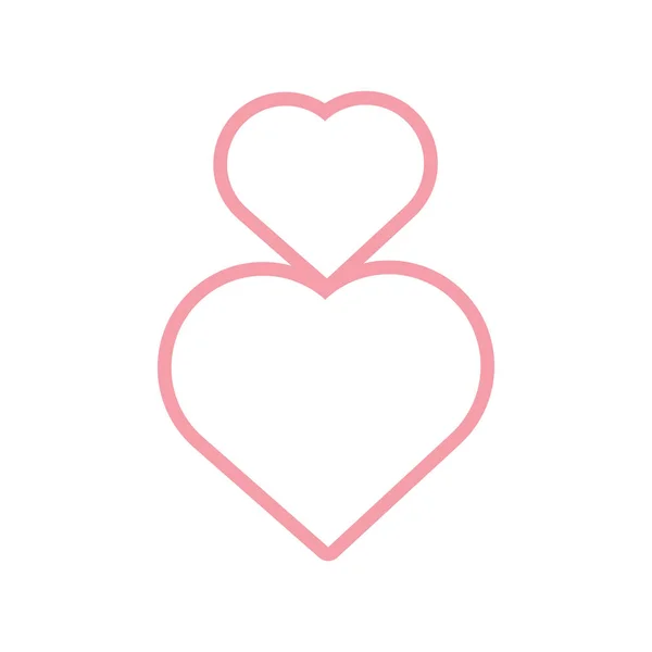 Roze harten romantische decoratie — Stockvector