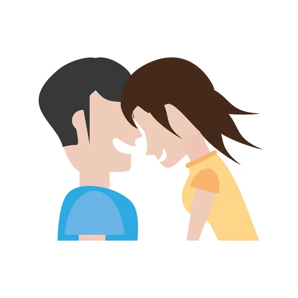 Retrato pareja romántico risa — Vector de stock