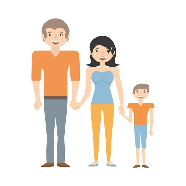 Mutlu aile sevgisi üyeler — Stok Vektör