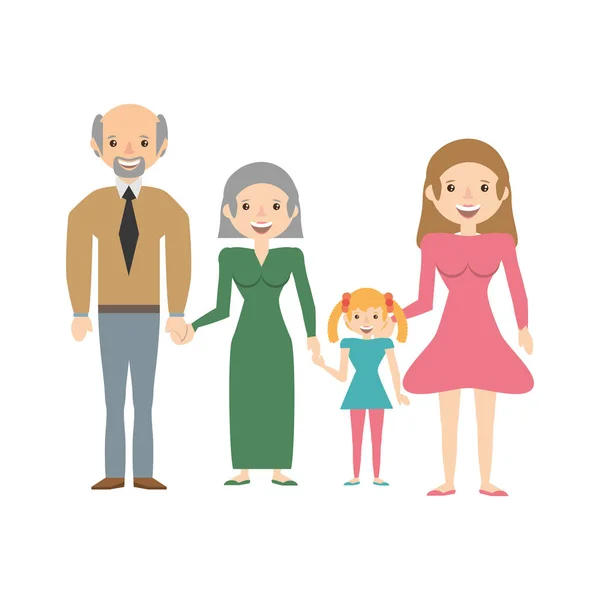 Portret mensen familie geluk — Stockvector