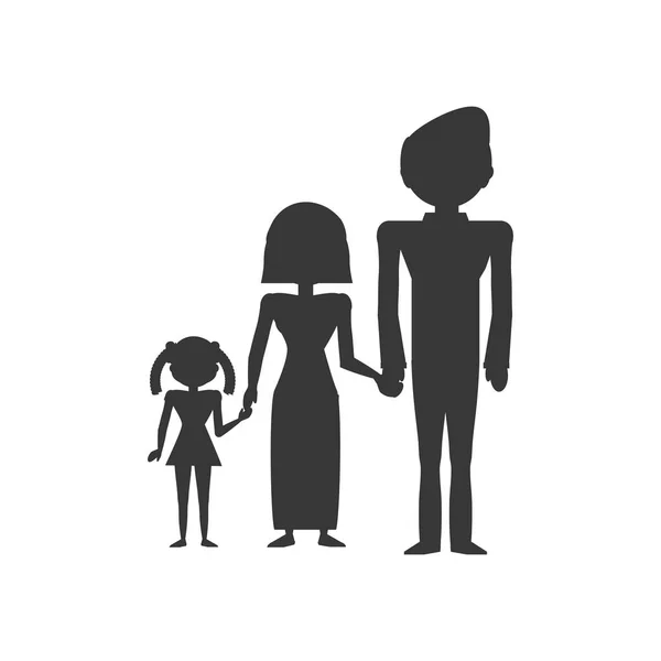 Piktogramm Familie lieben Mitglieder — Stockvektor