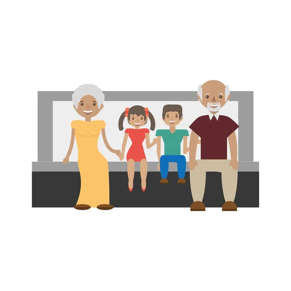 Retrato personas familia felicidad — Vector de stock