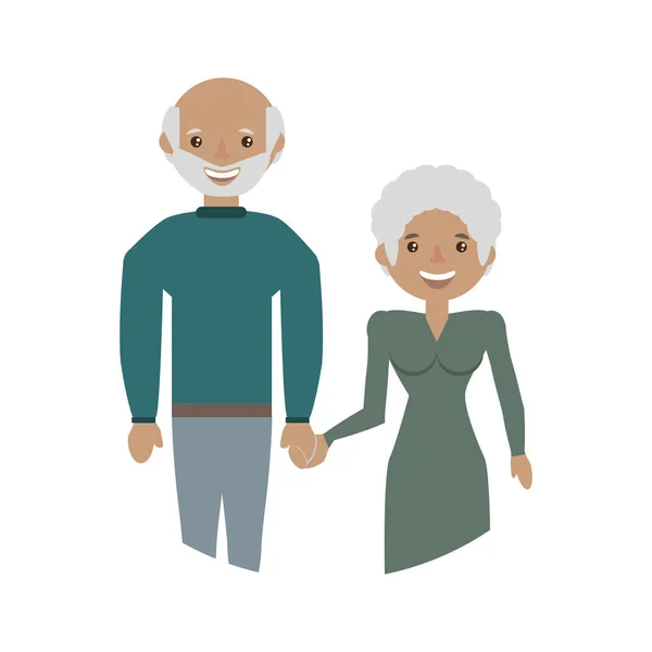 Elderly couple grandparents family — Stock Vector
