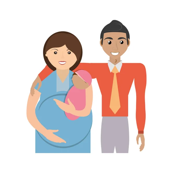 Famille grossesse couple image — Image vectorielle