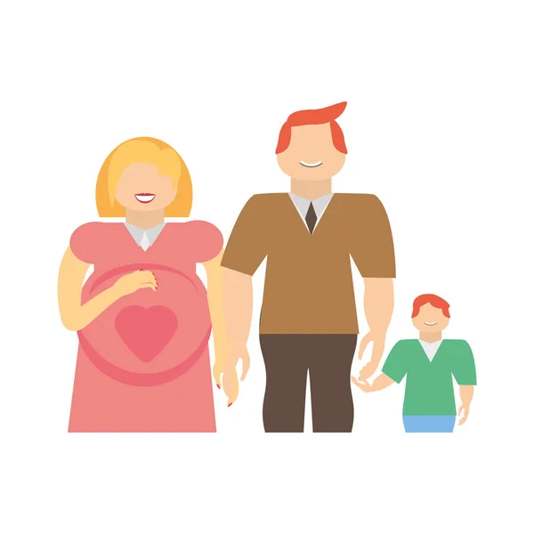 Familjen graviditet par bild — Stock vektor