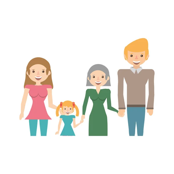 Retrato personas familia felicidad — Vector de stock