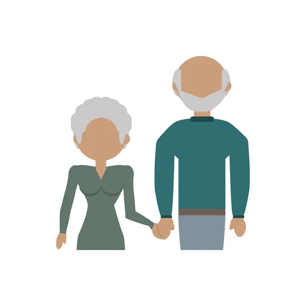 Ηλικιωμένο ζευγάρι οικογένειας γονείς εικόνας — Διανυσματικό Αρχείο