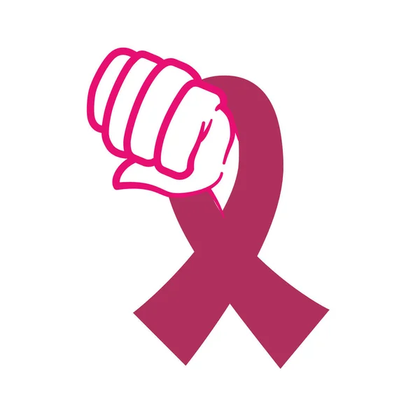 Símbolo da campanha sobre o cancro da mama — Vetor de Stock