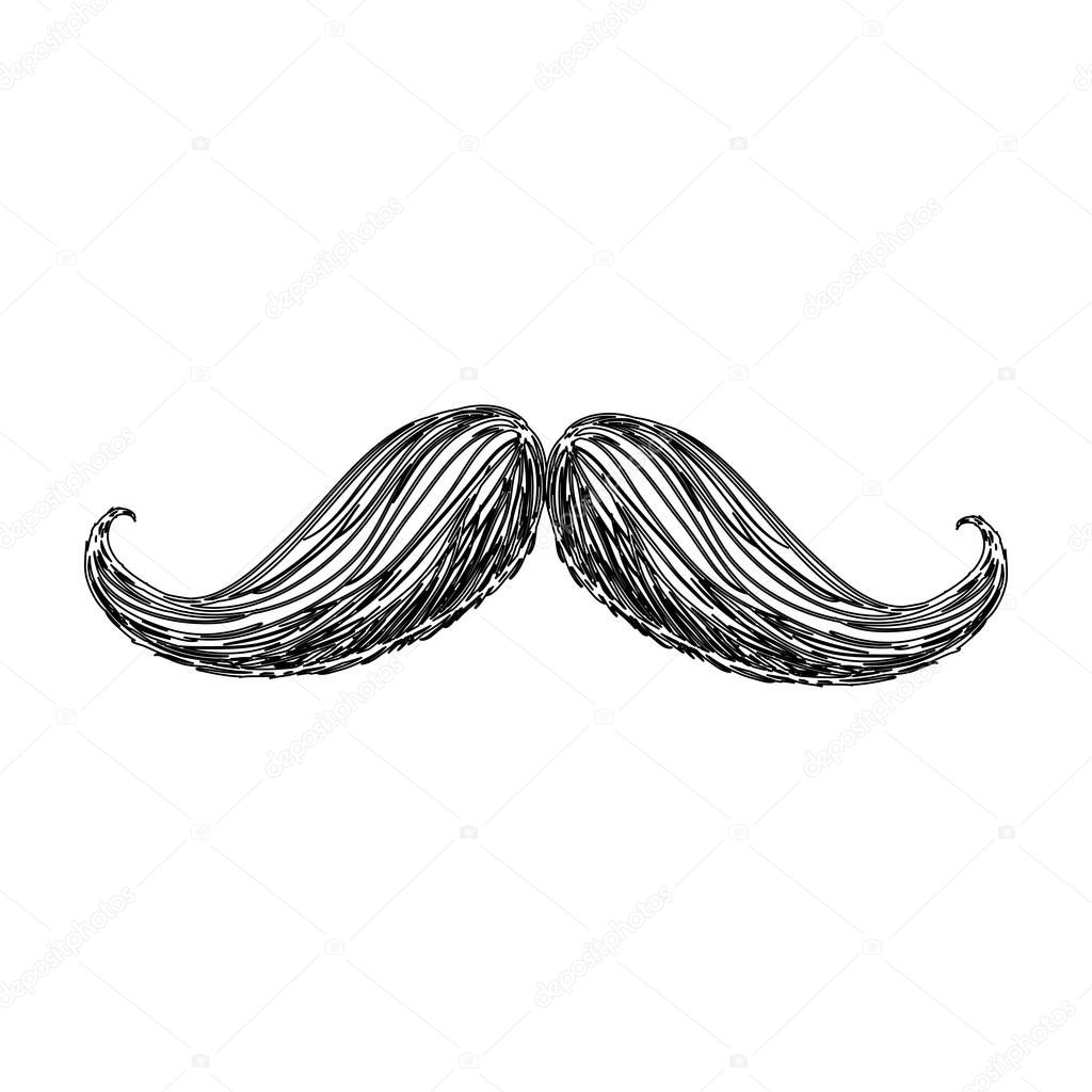 Vintage male mustache