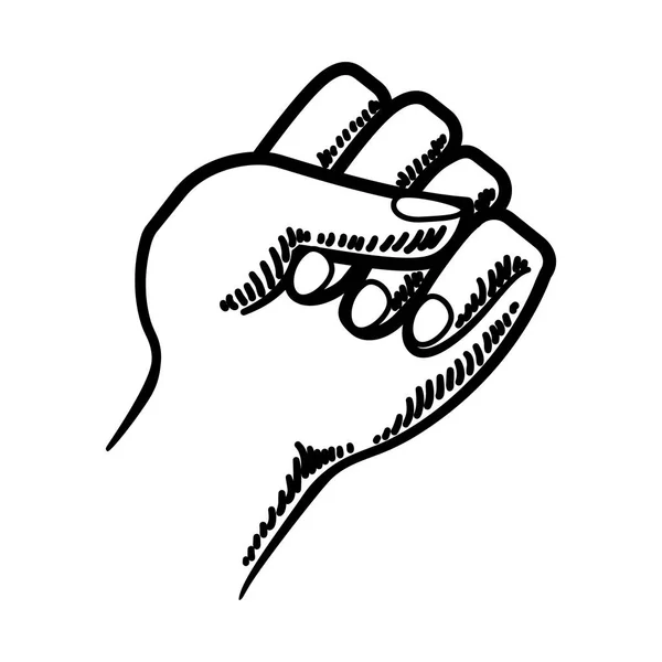 Poing symbole de la main — Image vectorielle