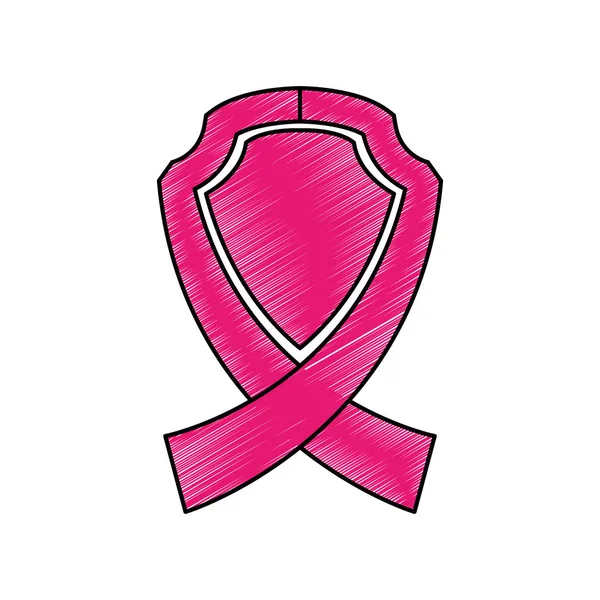 Símbolo da campanha sobre o cancro da mama — Vetor de Stock